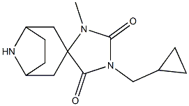 1'-(cyclopropylmethyl)-3'-methyl-8-azaspiro[bicyclo[3.2.1]octane-3,4'-imidazolidine]-2',5'-dione Struktur