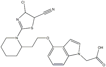 2-(4-(2-(1-(4-chloro-5-cyano-4,5-dihydrothiazol-2-yl)piperidin-2-yl)ethoxy)-1H-indol-1-yl)acetic acid Struktur