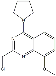 2-(chloromethyl)-8-methoxy-4-(pyrrolidin-1-yl)quinazoline Struktur