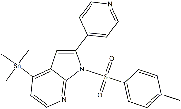 2-(pyridin-4-yl)-1-tosyl-4-(trimethylstannyl)-1H-pyrrolo[2,3-b]pyridine Struktur