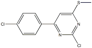 2-chloro-4-(4-chlorophenyl)-6-(methylthio)pyrimidine Struktur