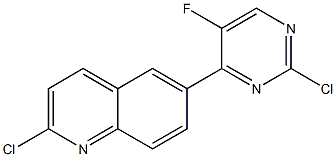 2-chloro-6-(2-chloro-5-fluoropyrimidin-4-yl)quinoline Struktur