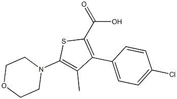 3-(4-chlorophenyl)-4-methyl-5-morpholinothiophene-2-carboxylic acid Struktur