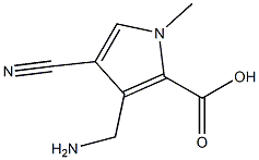 3-(aminomethyl)-4-cyano-1-methyl-1H-pyrrole-2-carboxylic acid Struktur