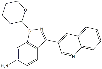 3-(quinolin-3-yl)-1-(tetrahydro-2H-pyran-2-yl)-1H-indazol-6-amine Struktur