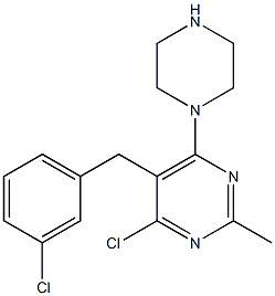 4-chloro-5-(3-chlorobenzyl)-2-methyl-6-(piperazin-1-yl)pyrimidine