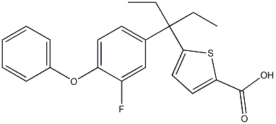 5-(3-(3-fluoro-4-phenoxyphenyl)pentan-3-yl)thiophene-2-carboxylic acid Struktur