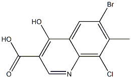 6-bromo-8-chloro-4-hydroxy-7-methylquinoline-3-carboxylic acid Struktur