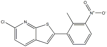 6-chloro-2-(2-methyl-3-nitrophenyl)thieno[2,3-b]pyridine Struktur