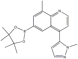 8-methyl-4-(1-methyl-1H-pyrazol-5-yl)-6-(4,4,5,5-tetramethyl-1,3,2-dioxaborolan-2-yl)quinoline Struktur