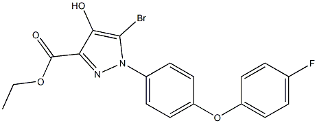 ethyl 5-bromo-1-(4-(4-fluorophenoxy)phenyl)-4-hydroxy-1H-pyrazole-3-carboxylate Struktur