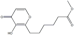 methyl 6-(3-hydroxy-4-oxo-4H-pyran-2-yl)hexanoate Struktur