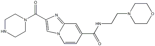 N-(2-morpholinoethyl)-2-(piperazine-1-carbonyl)imidazo[1,2-a]pyridine-7-carboxamide Struktur