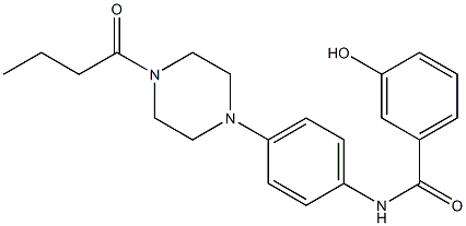 N-(4-(4-butyrylpiperazin-1-yl)phenyl)-3-hydroxybenzamide Struktur