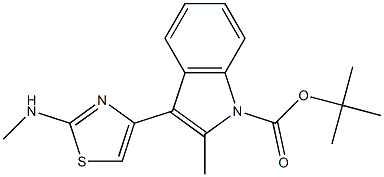 tert-butyl 2-methyl-3-(2-(methylamino)thiazol-4-yl)-1H-indole-1-carboxylate Struktur