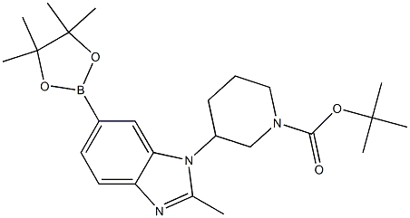 tert-butyl 3-(2-methyl-6-(4,4,5,5-tetramethyl-1,3,2-dioxaborolan-2-yl)-1H-benzo[d]imidazol-1-yl)piperidine-1-carboxylate Struktur