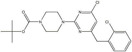 tert-butyl 4-(4-chloro-6-(2-chlorobenzyl)pyrimidin-2-yl)piperazine-1-carboxylate Struktur