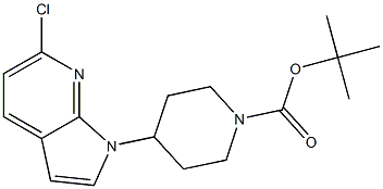 tert-butyl 4-(6-chloro-1H-pyrrolo[2,3-b]pyridin-1-yl)piperidine-1-carboxylate Struktur