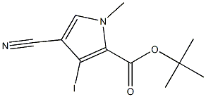 tert-butyl 4-cyano-3-iodo-1-methyl-1H-pyrrole-2-carboxylate Struktur