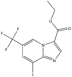 8-Iodo-6-trifluoromethyl-imidazo[1,2-a]pyridine-3-carboxylic acid ethyl ester Struktur