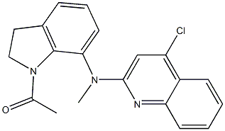 1-[7-(4-Chloromethyl-quinolin-2-ylamino)-2,3-dihydro-indol-1-yl]-ethanone Struktur