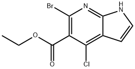 ethyl 6-bromo-4-chloro-1H-pyrrolo[2,3-b]pyridine-5-carboxylate Struktur