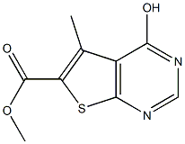 4-Hydroxy-5-methyl-thieno[2,3-d]pyrimidine-6-carboxylic acid methyl ester Struktur