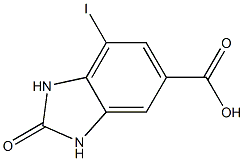 7-Iodo-2-oxo-2,3-dihydro-1H-benzoimidazole-5-carboxylic acid Struktur