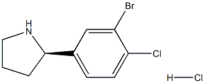 (2R)-2-(3-BROMO-4-CHLOROPHENYL)PYRROLIDINE HYDROCHLORIDE Struktur