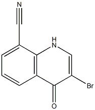 3-Bromo-4-oxo-1,4-dihydro-quinoline-8-carbonitrile Struktur