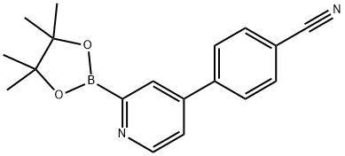 4-(2-(4,4,5,5-tetramethyl-1,3,2-dioxaborolan-2-yl)pyridin-4-yl)benzonitrile Struktur