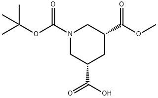 (3S,5R)-1-(TERT-BUTOXYCARBONYL)-5-(METHOXYCARBONYL)PIPERIDINE-3-CARBOXYLIC ACID Struktur