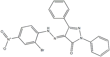 4-[(2-bromo-4-nitrophenyl)hydrazono]-2,5-diphenyl-2,4-dihydro-3H-pyrazol-3-one Struktur