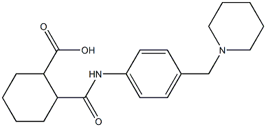 2-((4-(piperidin-1-ylmethyl)phenyl)carbamoyl)cyclohexanecarboxylic acid Struktur