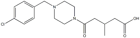 5-(4-(4-chlorobenzyl)piperazin-1-yl)-3-methyl-5-oxopentanoic acid Struktur