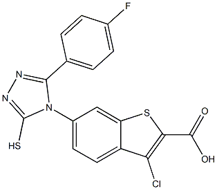 3-chloro-6-(3-(4-fluorophenyl)-5-mercapto-4H-1,2,4-triazol-4-yl)benzo[b]thiophene-2-carboxylic acid Structure