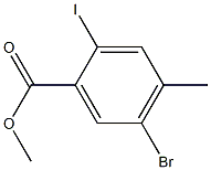 5-Bromo-2-iodo-4-methyl-benzoic acid methyl ester Struktur