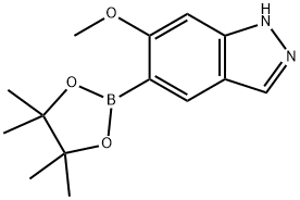 6-Methoxy-5-(4,4,5,5-tetramethyl-[1,3,2]dioxaborolan-2-yl)-1H-indazole Struktur