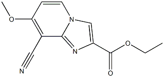 8-Cyano-7-methoxy-imidazo[1,2-a]pyridine-2-carboxylic acid ethyl ester Struktur