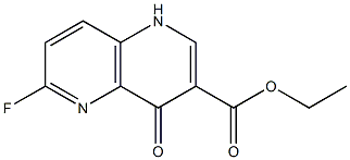 6-Fluoro-4-oxo-1,4-dihydro-[1,5]naphthyridine-3-carboxylic acid ethyl ester Struktur