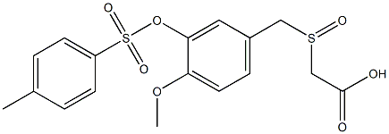 2-(4-methoxy-3-(tosyloxy)benzylsulfinyl)acetic acid Struktur