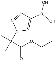 1-(1-ethoxy-2-methyl-1-oxopropan-2-yl)-1H-pyrazol-4-ylboronic acid Struktur