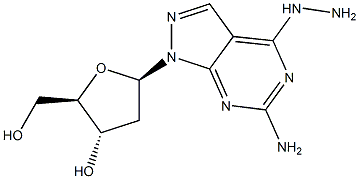 6-Amino-4-hydrozino-1-(2-deoxy-b-D-ribofuranosyl)-1H-pyrazolo[3,4-d]pyrimidine Struktur