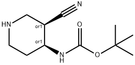 Cis-(3-Cyano-piperidin-4-yl)-carbamic acid tert-butyl ester Struktur