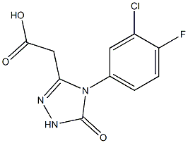 2-(4-(3-chloro-4-fluorophenyl)-5-oxo-4,5-dihydro-1H-1,2,4-triazol-3-yl)acetic acid Struktur