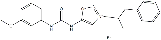 5-(3-(3-methoxyphenyl)ureido)-3-(1-phenylpropan-2-yl)-1,2,3-oxadiazol-3-ium bromide Struktur