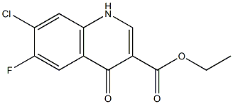 7-Chloro-6-fluoro-4-oxo-1,4-dihydro-quinoline-3-carboxylic acid ethyl ester Struktur