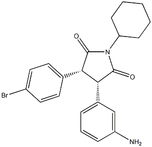 (3S,4R)-3-(3-aminophenyl)-4-(4-bromophenyl)-1-cyclohexylpyrrolidine-2,5-dione Struktur