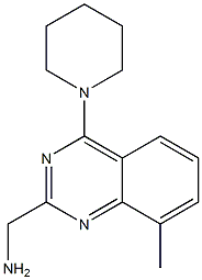 (8-methyl-4-(piperidin-1-yl)quinazolin-2-yl)methanamine Struktur