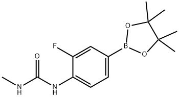 1-(2-fluoro-4-(4,4,5,5-tetramethyl-1,3,2-dioxaborolan-2-yl)phenyl)-3-methylurea Struktur